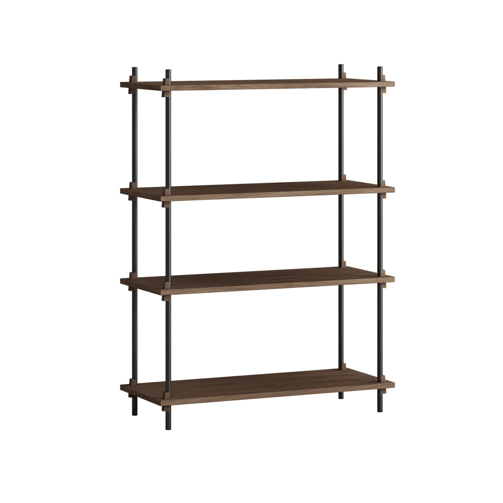 Shelving System classic plankenkast, Gerookt eiken-zwart, 86x115x35 cm, S.115.1.A MOEBE