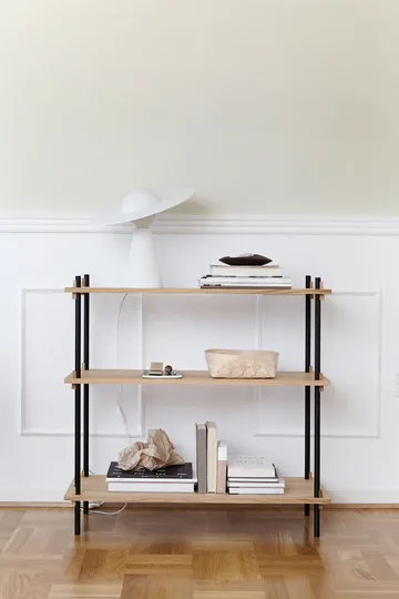 Shelving System classic plankenkast - Gerookt eiken-zwart, 86x200x35 cm, S.200.1.A - MOEBE