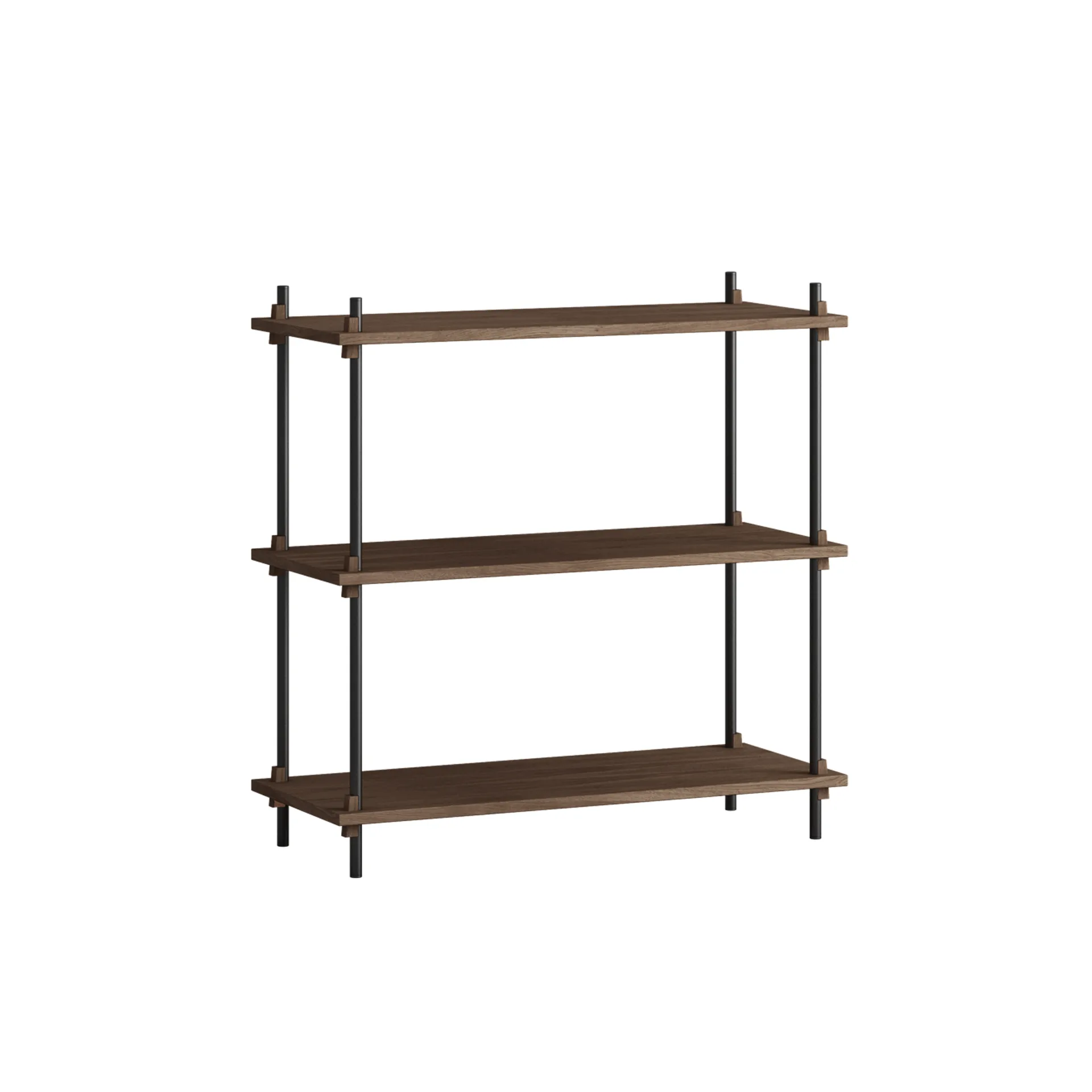 Shelving System classic plankenkast, Gerookt eiken-zwart, 86x85x35 cm, S.85.1.A MOEBE
