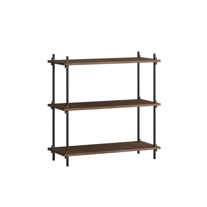 Shelving System classic plankenkast - Gerookt eiken-zwart, 86x85x35 cm, S.85.1.A - MOEBE