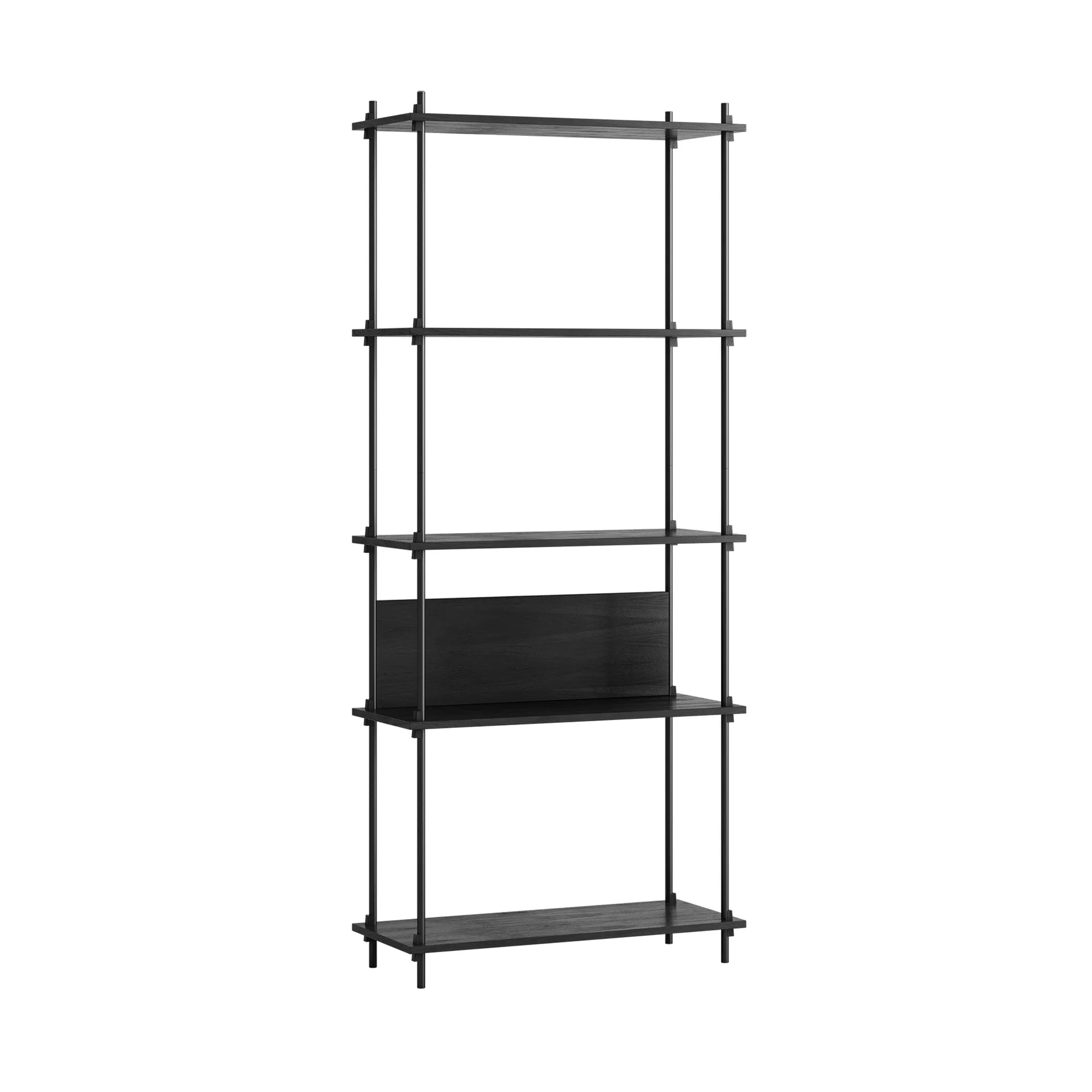 Shelving System classic plankenkast, Zwart, 86x200x35 cm, S.200.1.A MOEBE