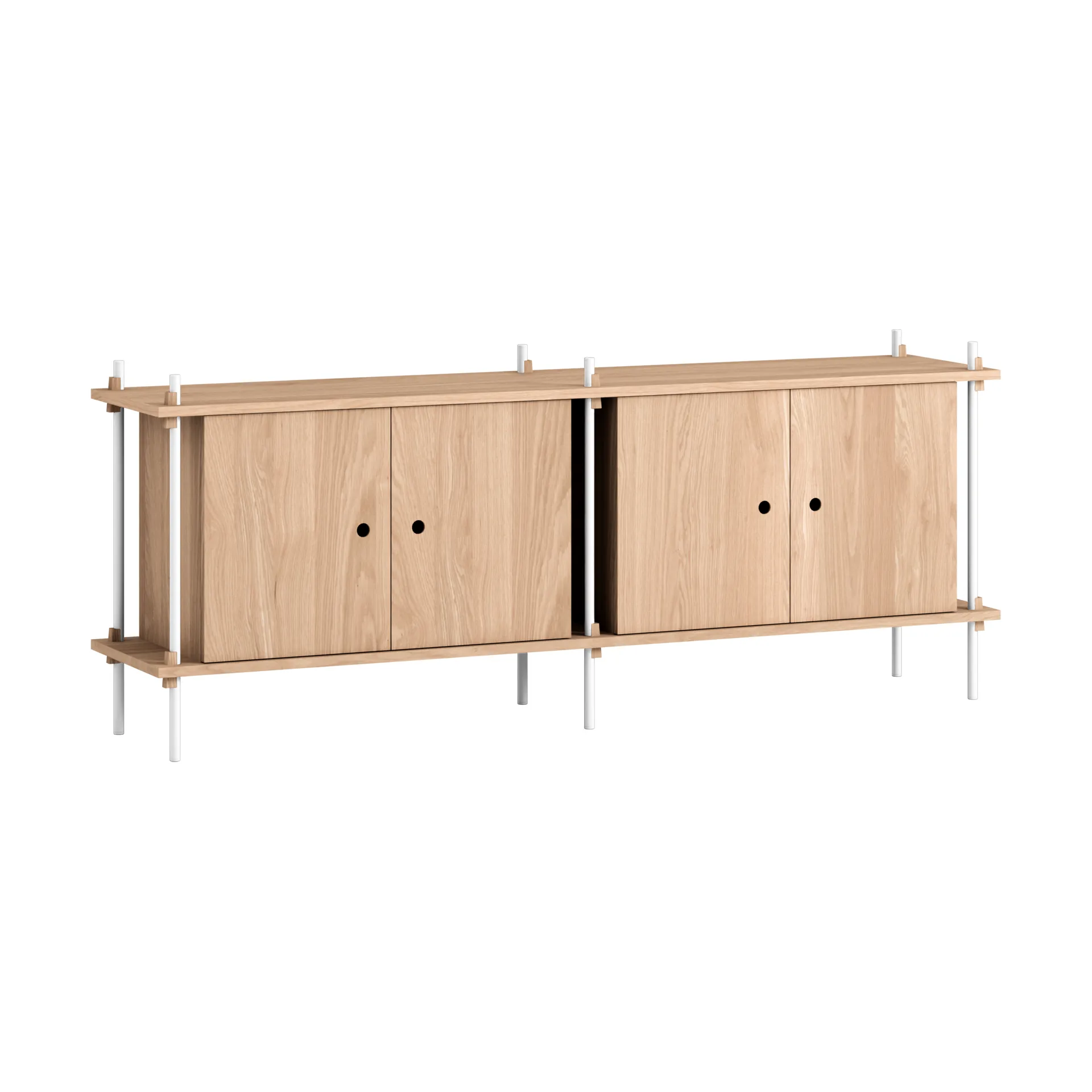 Shelving System sideboard, Eiken-wit, 163x65x35 cm, S.65.2.D MOEBE