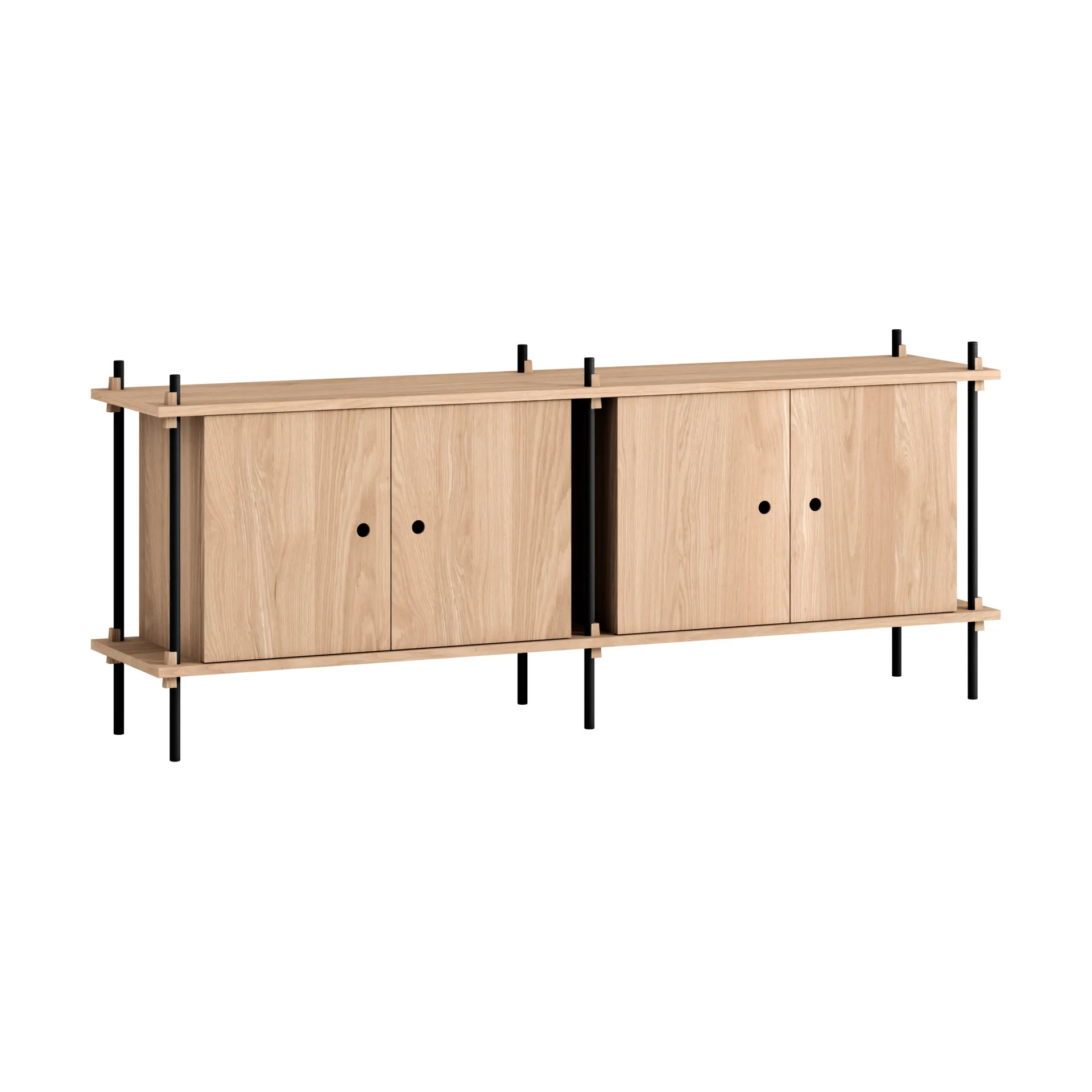 Shelving System sideboard, Eiken-zwart, 163x65x35 cm, S.65.2.D MOEBE