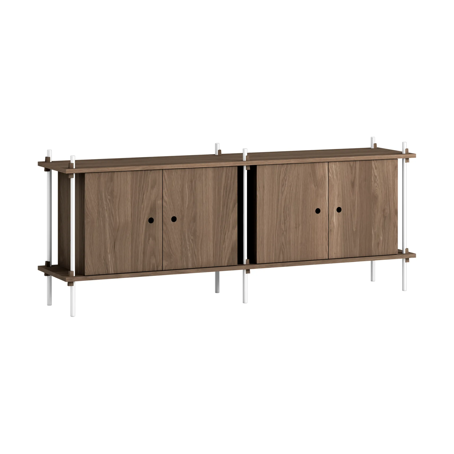 Shelving System sideboard, Gerookt eiken-wit, 163x65x35 cm, S.65.2.D MOEBE