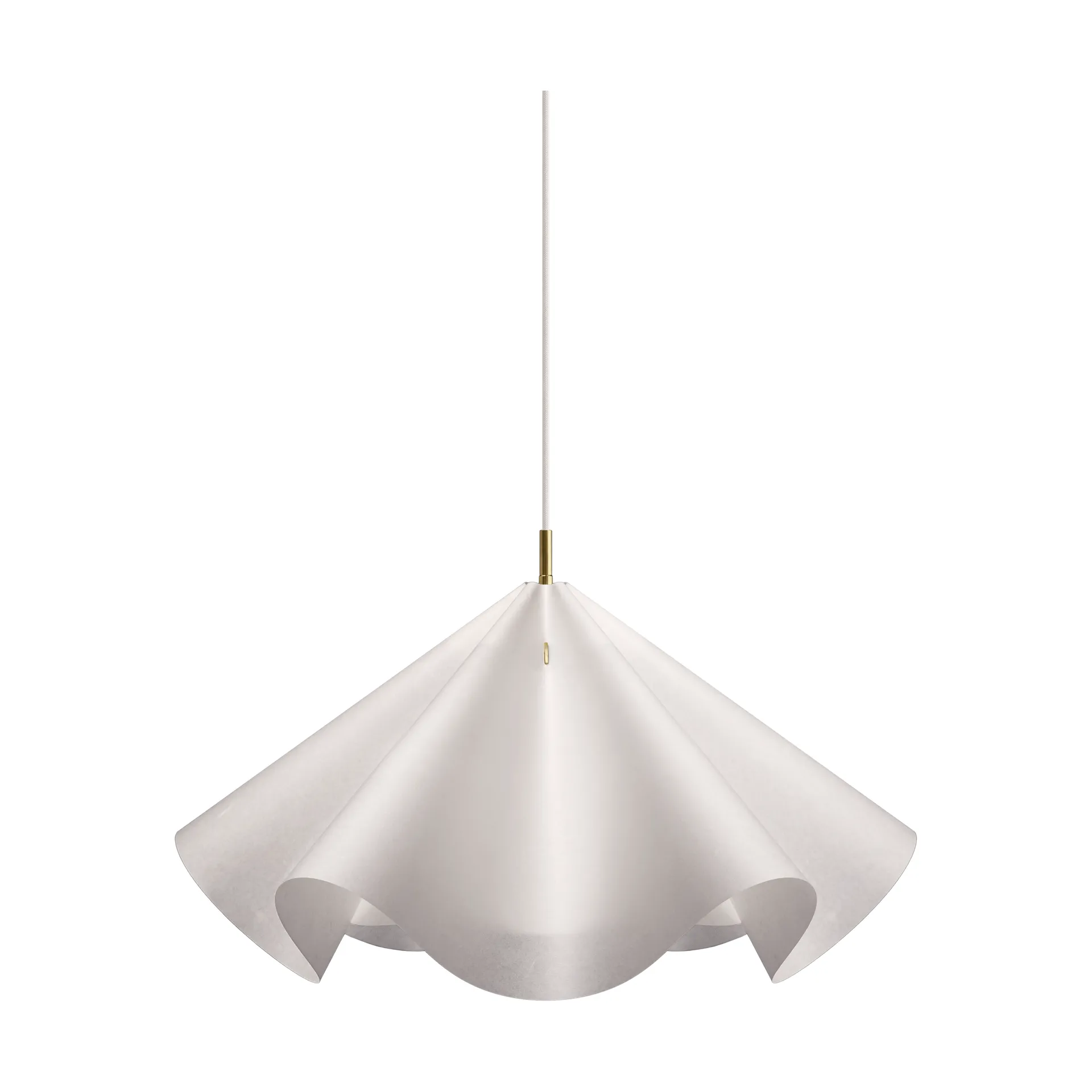 Sinuate hanglamp, White-brass, groot Ø75x40 cm MOEBE