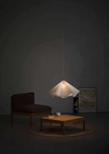 Sinuate hanglamp - White-brass, groot Ø75x40 cm - MOEBE