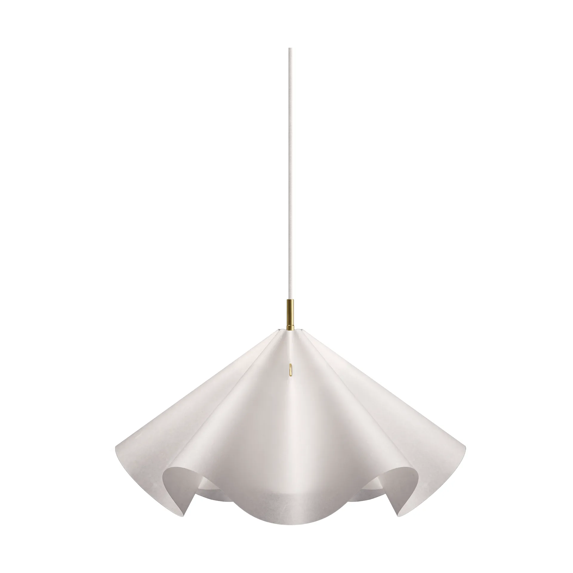 Sinuate hanglamp, White-brass, medium Ø60x30 cm MOEBE