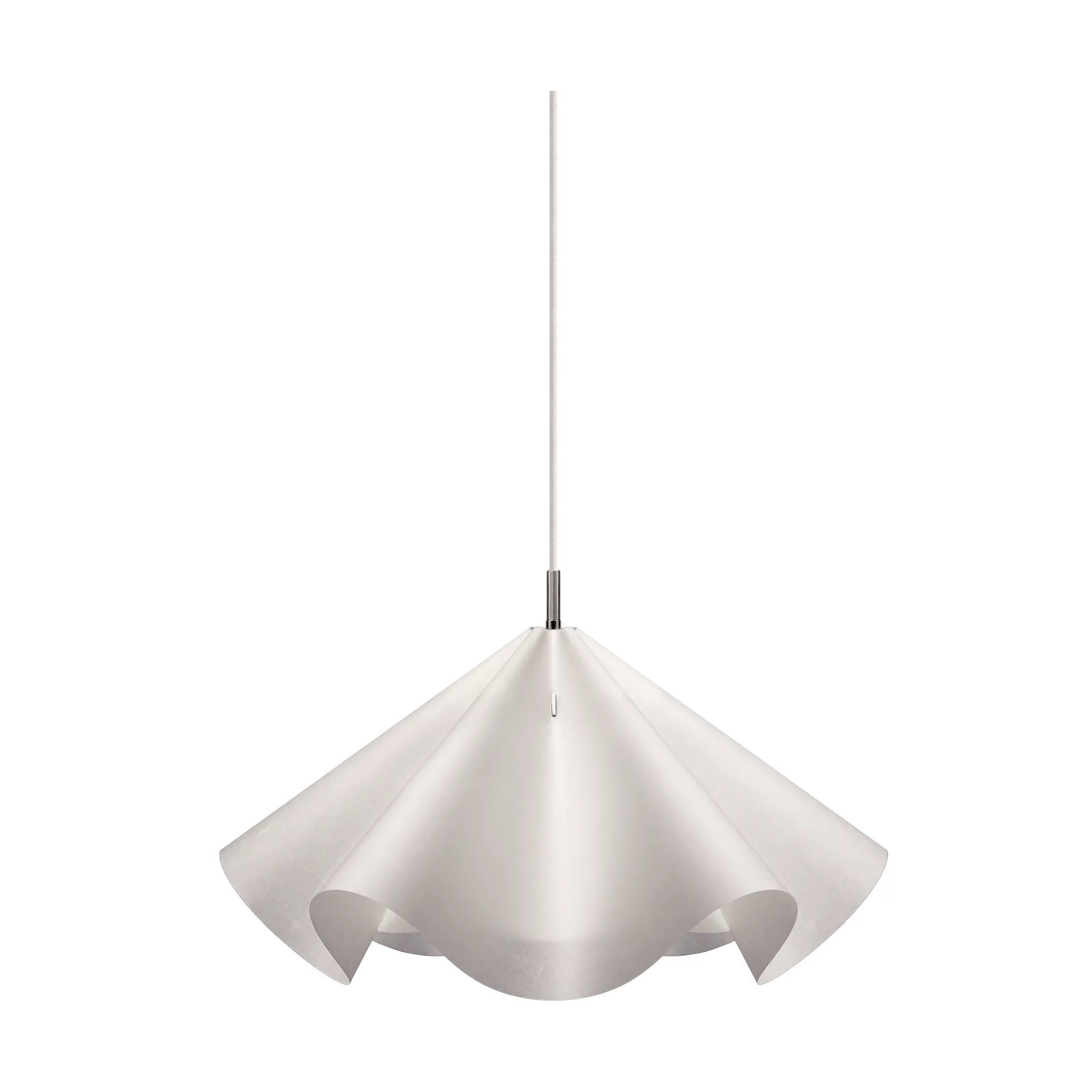 Sinuate hanglamp, White-roestvrij staal, medium Ø60x30 cm MOEBE