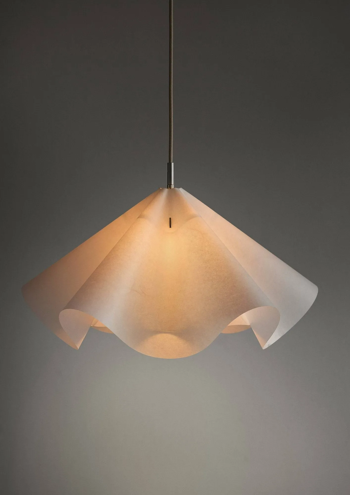 Sinuate hanglamp, White-roestvrij staal, medium Ø60x30 cm MOEBE