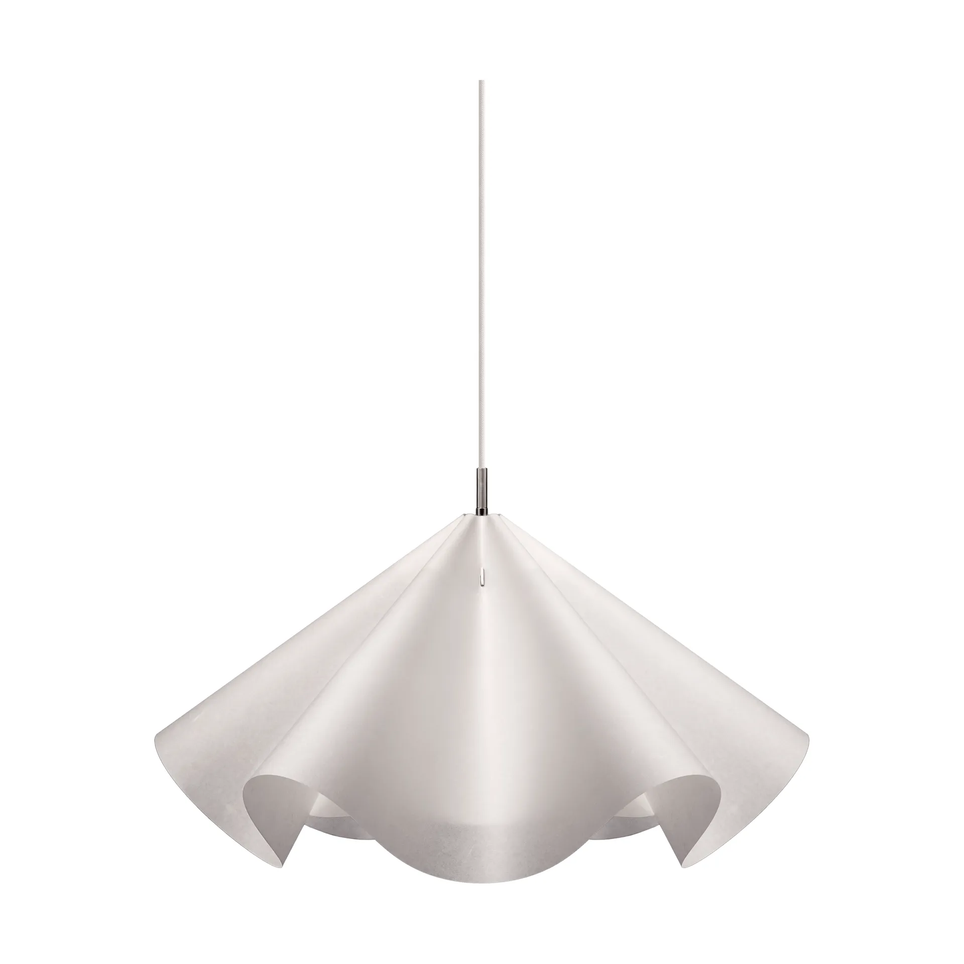 Sinuate hanglamp, White-stainless steel, groot Ø75x40 cm MOEBE