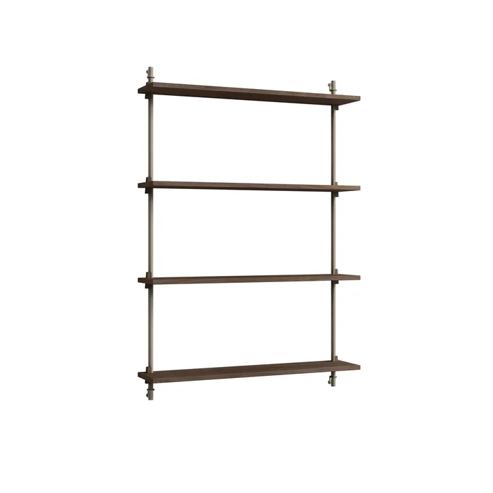 Wall Shelving wandplank - Gerookt eiken-warmgrijs, 92x115x17,5 cm, WS.115.1 - MOEBE