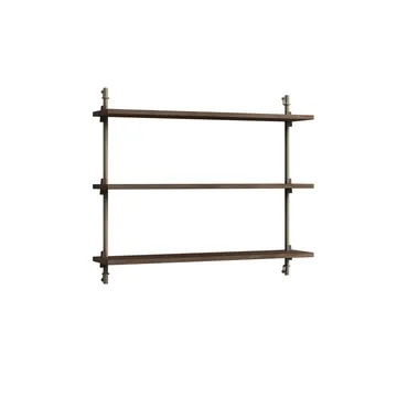 Wall Shelving wandplank - Gerookt eiken-warmgrijs, 92x65x17,5 cm, WS.65.1 - MOEBE