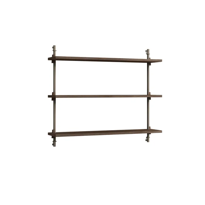 Wall Shelving wandplank - Gerookt eiken-warmgrijs, 92x65x17,5 cm, WS.65.1 - MOEBE