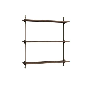 Wall Shelving wandplank - Gerookt eiken-warmgrijs, 92x85x17,5 cm, WS.85.1 - MOEBE