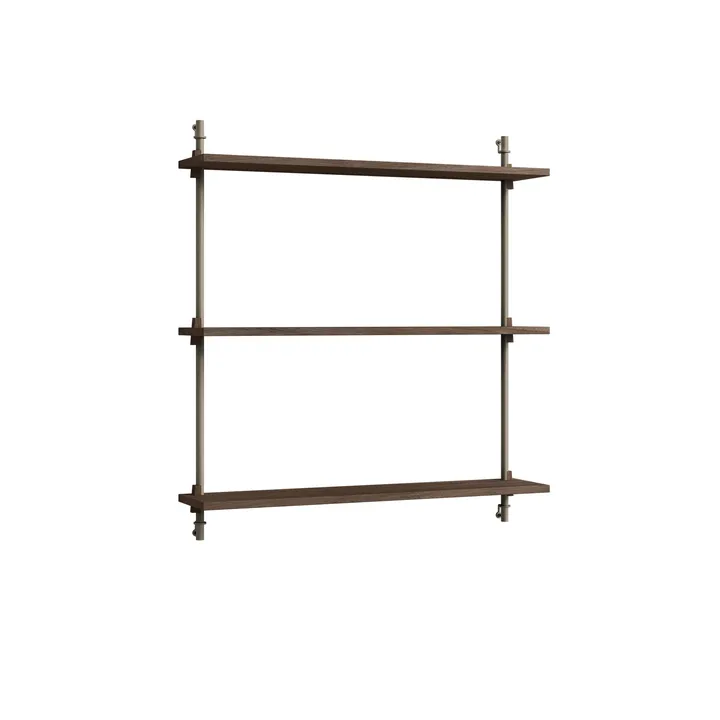Wall Shelving wandplank - Gerookt eiken-warmgrijs, 92x85x17,5 cm, WS.85.1 - MOEBE