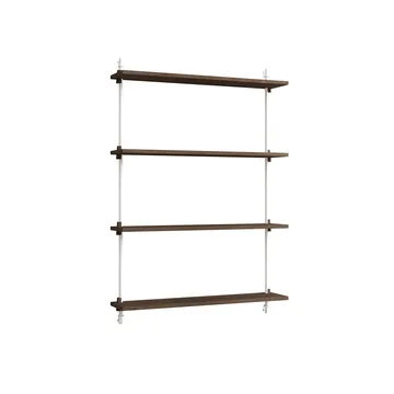 Wall Shelving wandplank - Gerookt eiken-wit, 92x115x17,5 cm, WS.115.1 - MOEBE