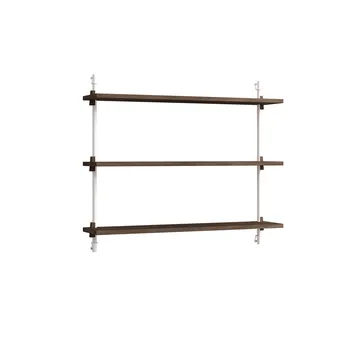 Wall Shelving wandplank - Gerookt eiken-wit, 92x65x17,5 cm, WS.65.1 - MOEBE