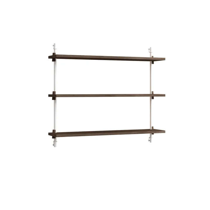 Wall Shelving wandplank - Gerookt eiken-wit, 92x65x17,5 cm, WS.65.1 - MOEBE
