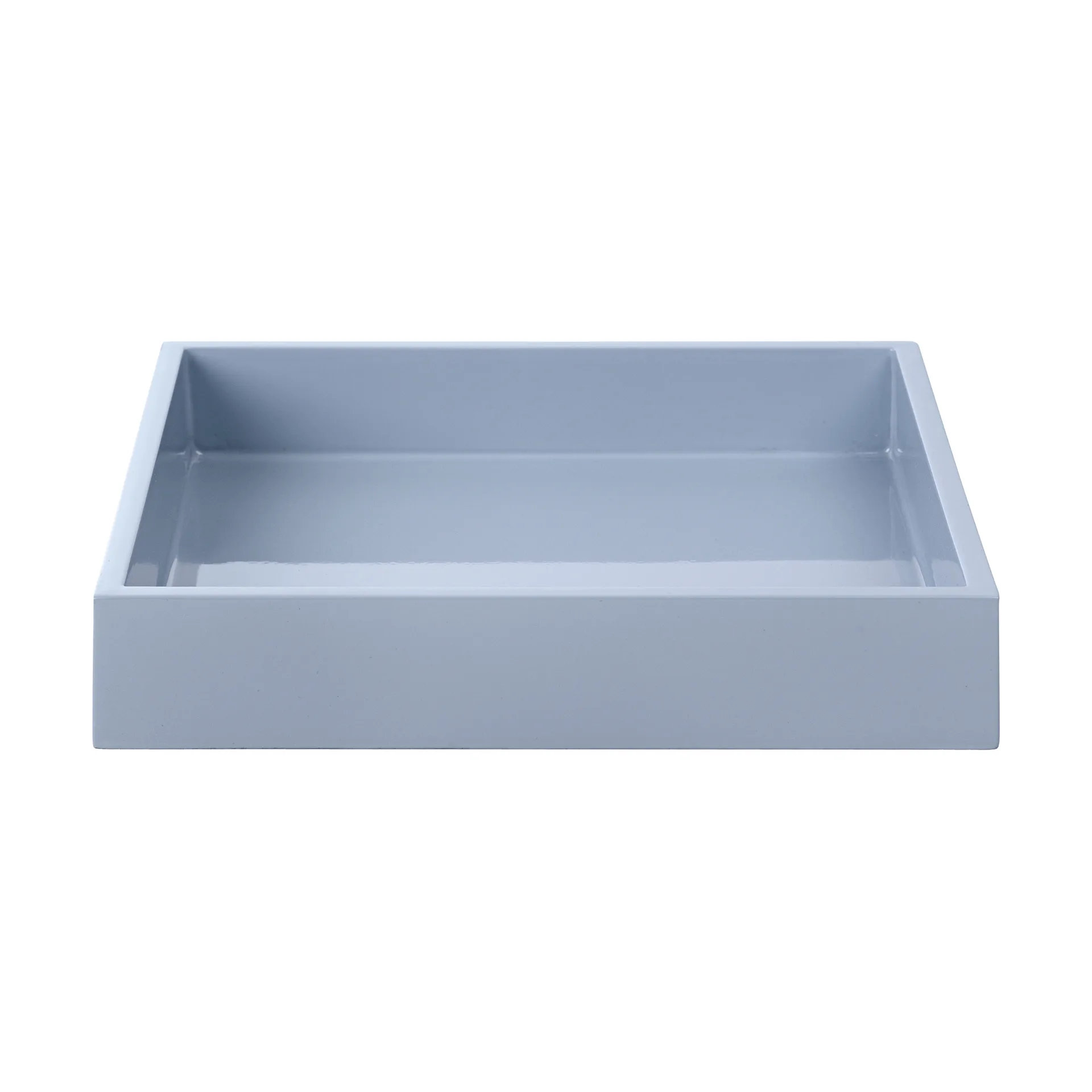 Lux gelakt decoratief dienblad 19x19x3,5 cm, Powder blue Mojoo