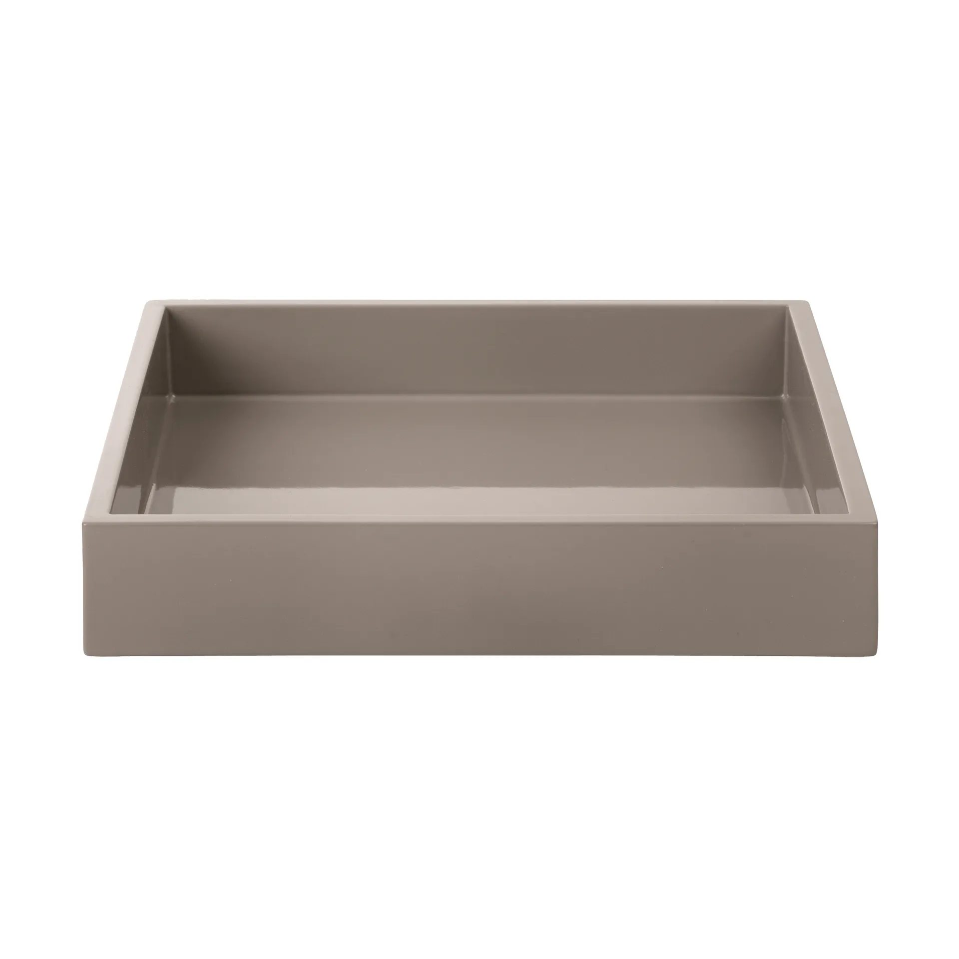 Lux gelakt decoratief dienblad 19x19x3,5 cm, Warm grey Mojoo