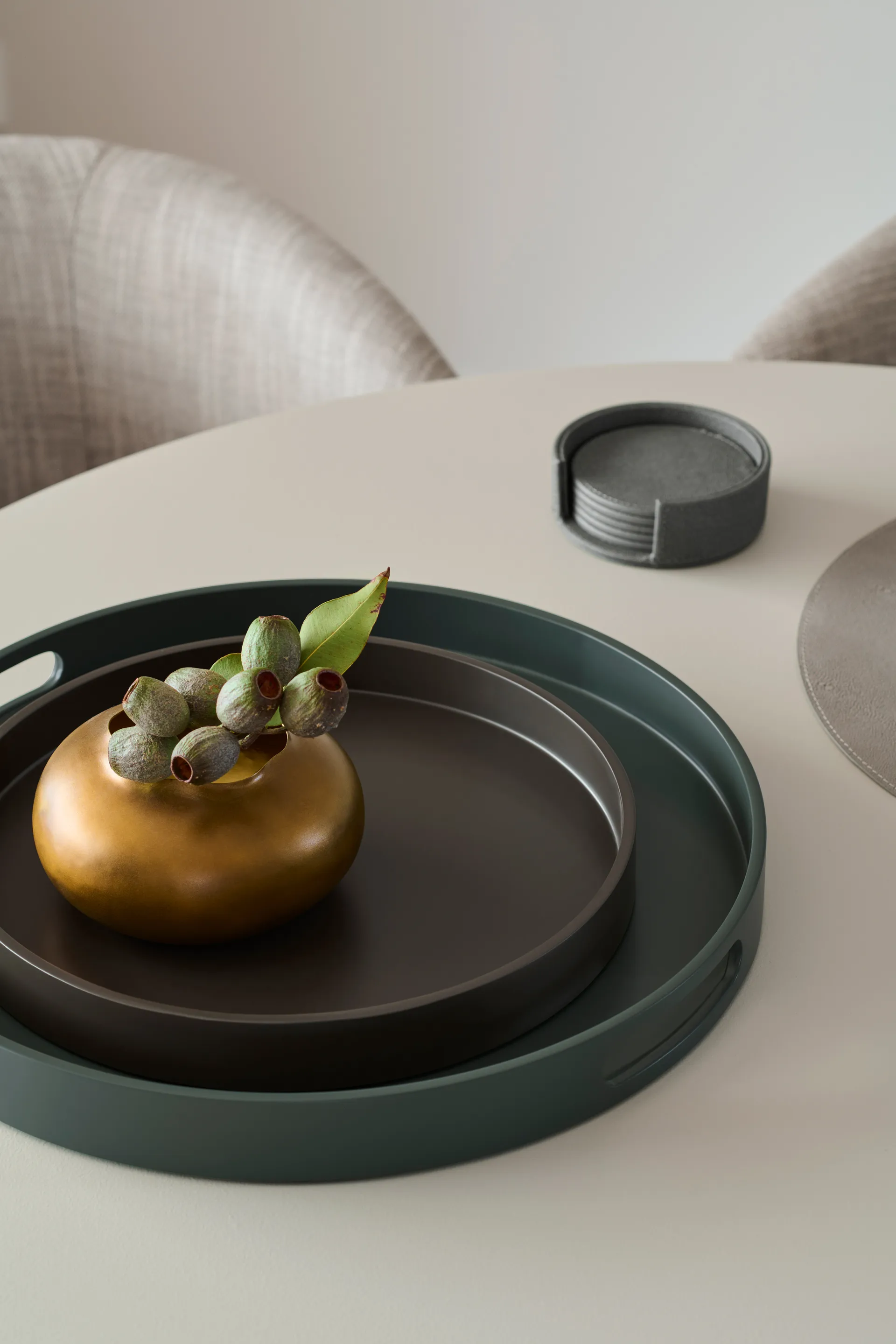 Sting glasonderzetters Ø12 cm 6-pack, Antracit Mojoo