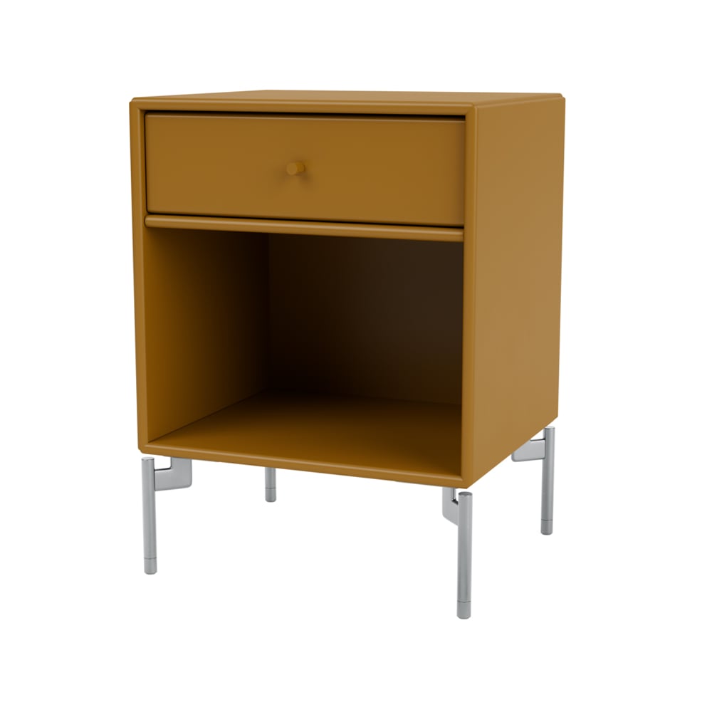 Montana Dream nachtkastje amber, verchroomde poten | Scandinavisch Interieur | Nachtkastjes | Geel