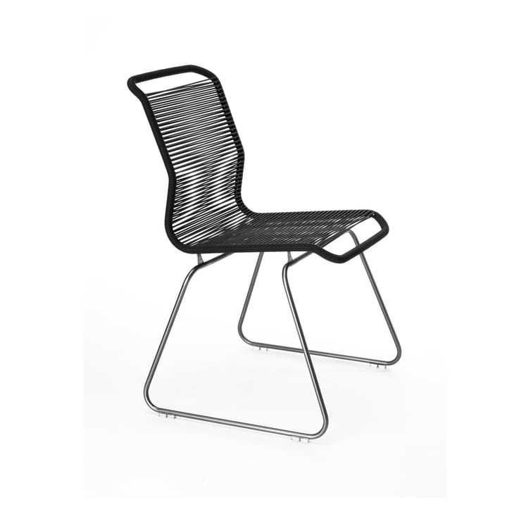 Panton One stoel - black, roestvrij staal - Montana