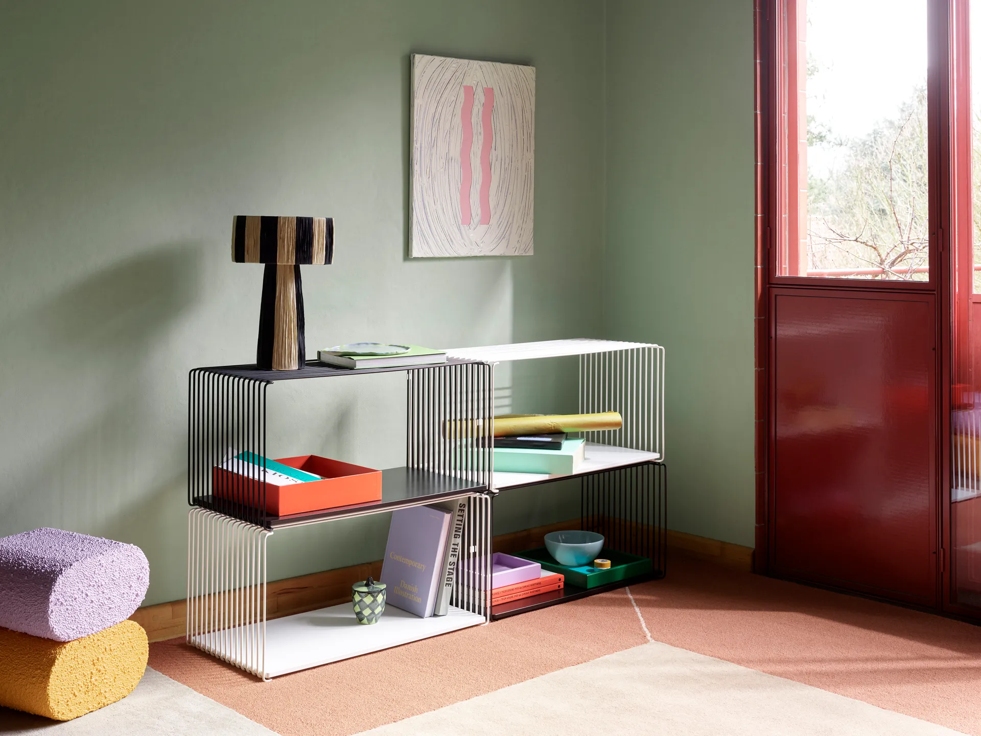 Panton Wire Extended plank 70x34,8x34,8 cm, Black Montana