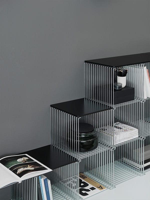 Panton Wire Single plank 34,8x34,8x34,8 cm, Chrome Montana