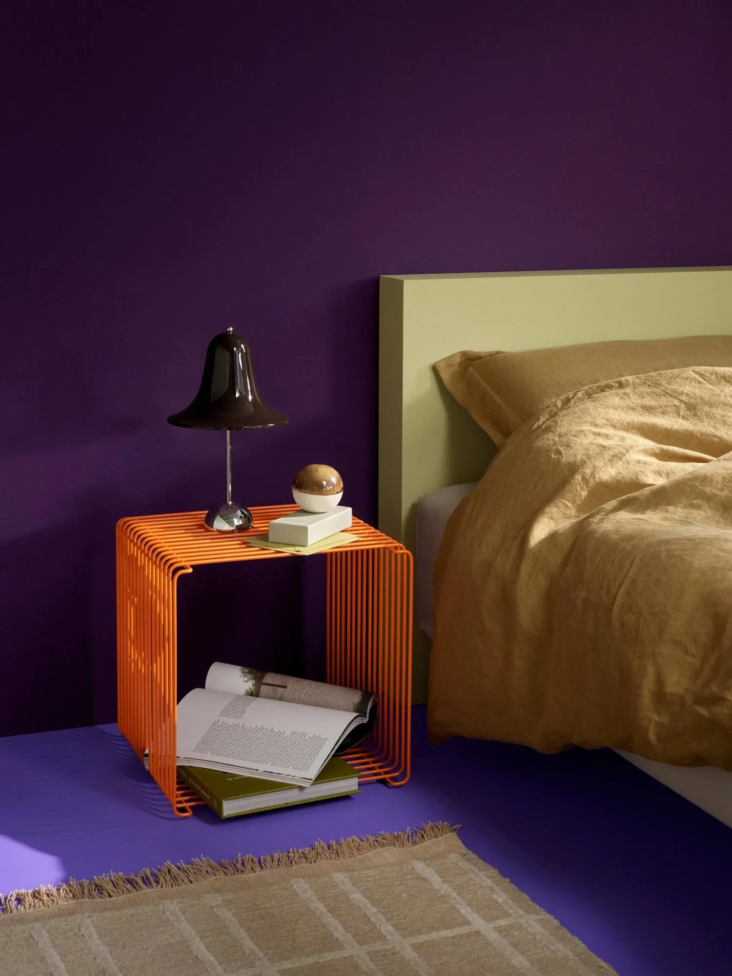 Panton Wire Single plank 34,8x34,8x34,8 cm, Tangerine Montana