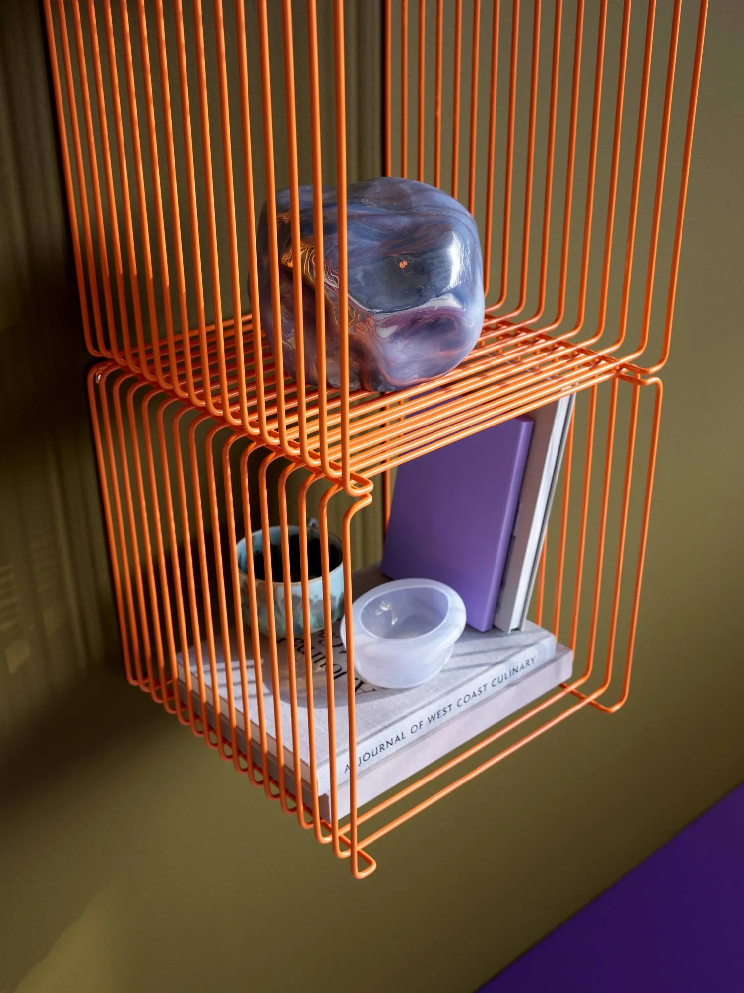 Panton Wire Single plank 34,8x34,8x34,8 cm, Tangerine Montana