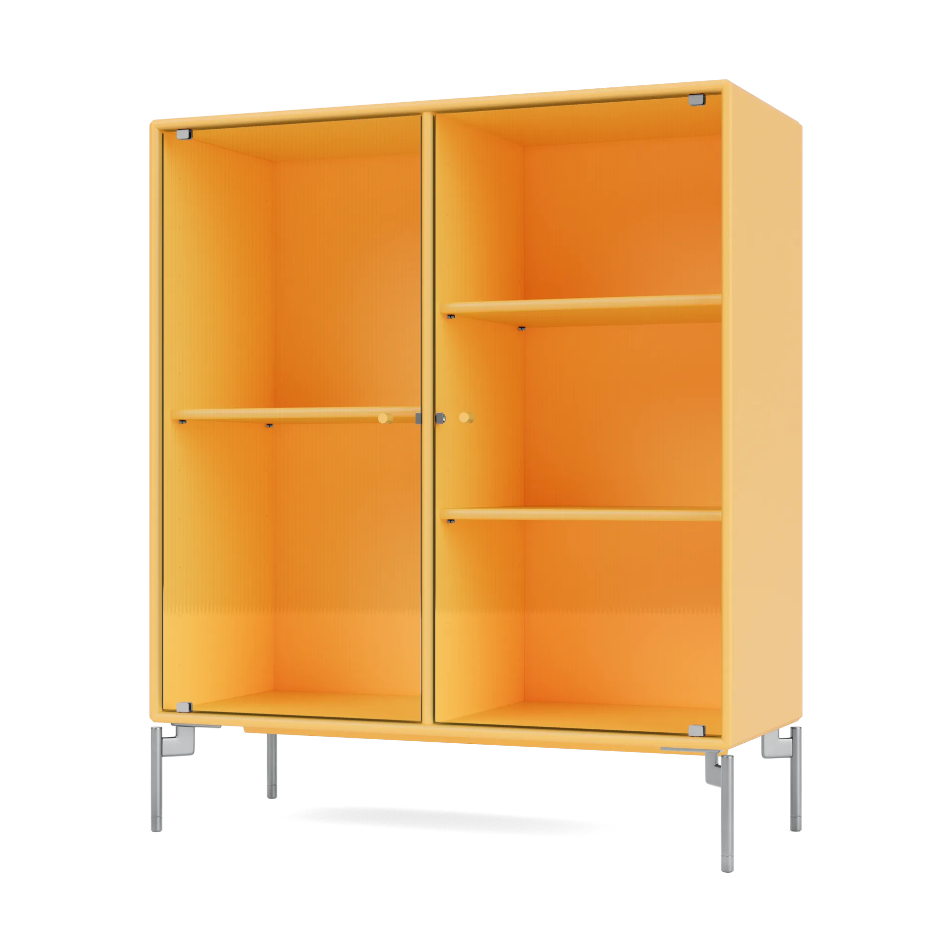 Ripple II vitrinekast 69,6x82,2x30 cm, Acaciapoten chrome Montana