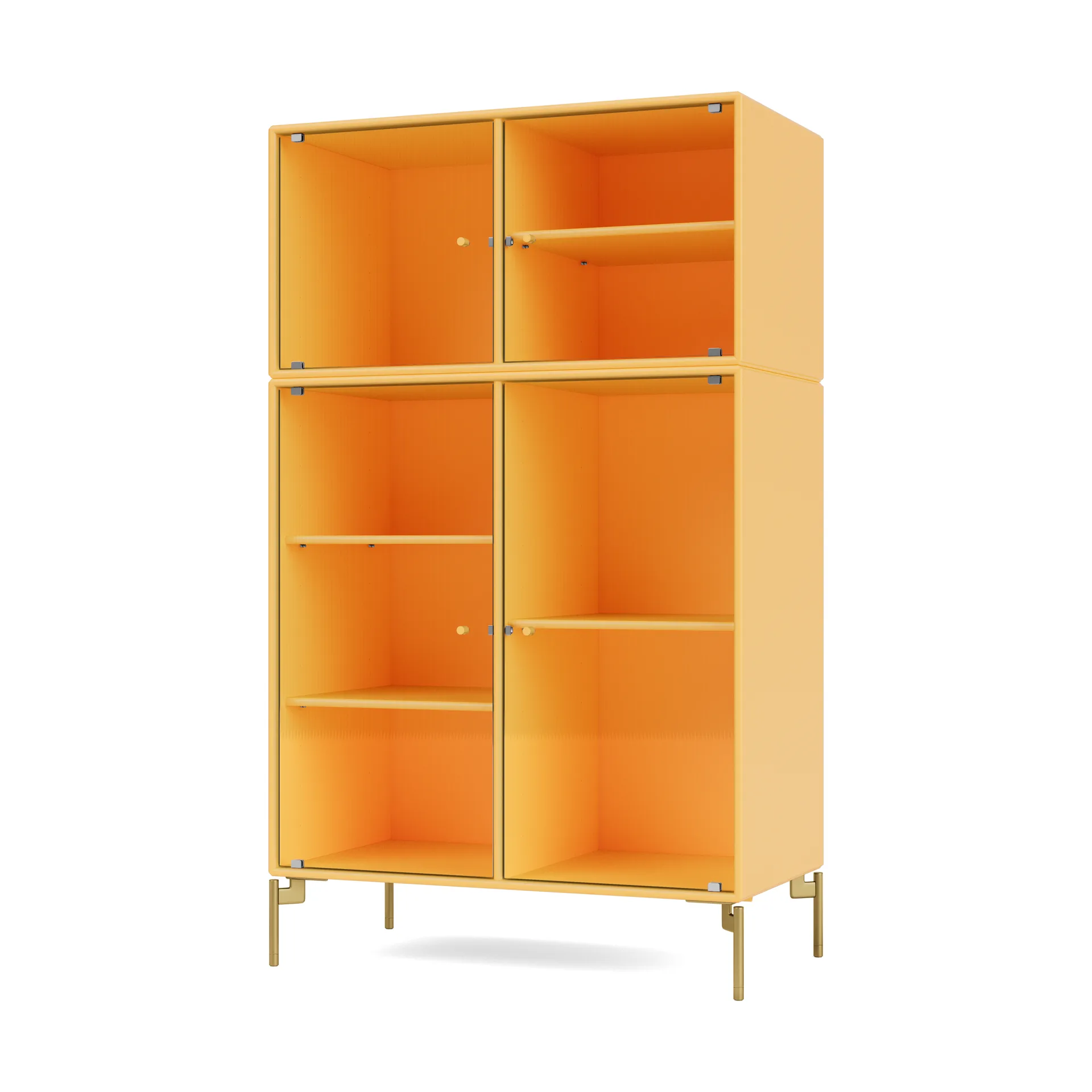 Ripple III vitrinekast 69,6x117,6x38 cm, Acaciapoten brass Montana