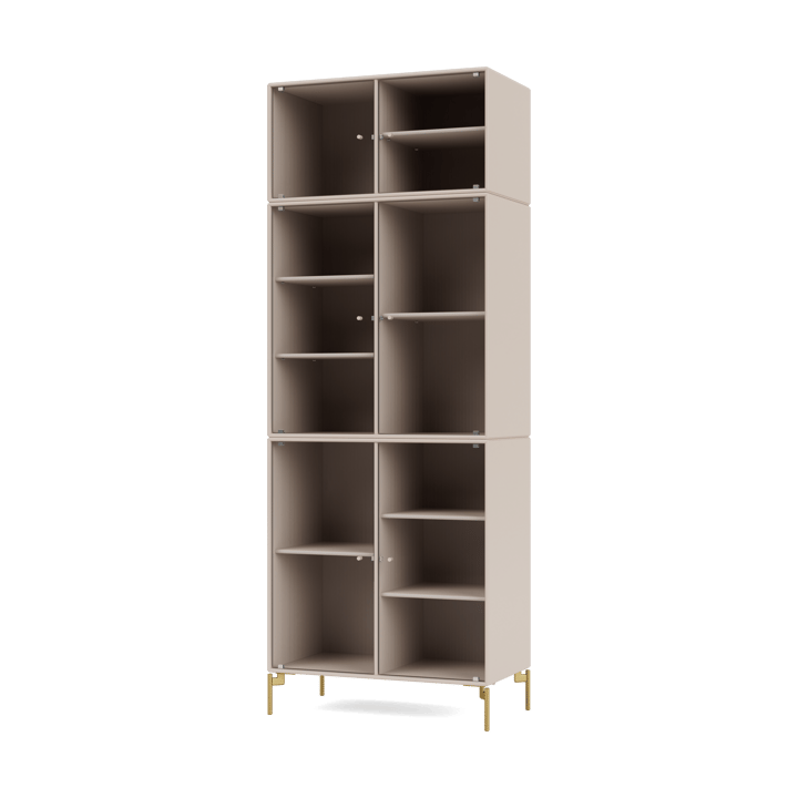 Ripple IV vitrinekast 69,6x187,2x38 cm, Claypoten brass Montana