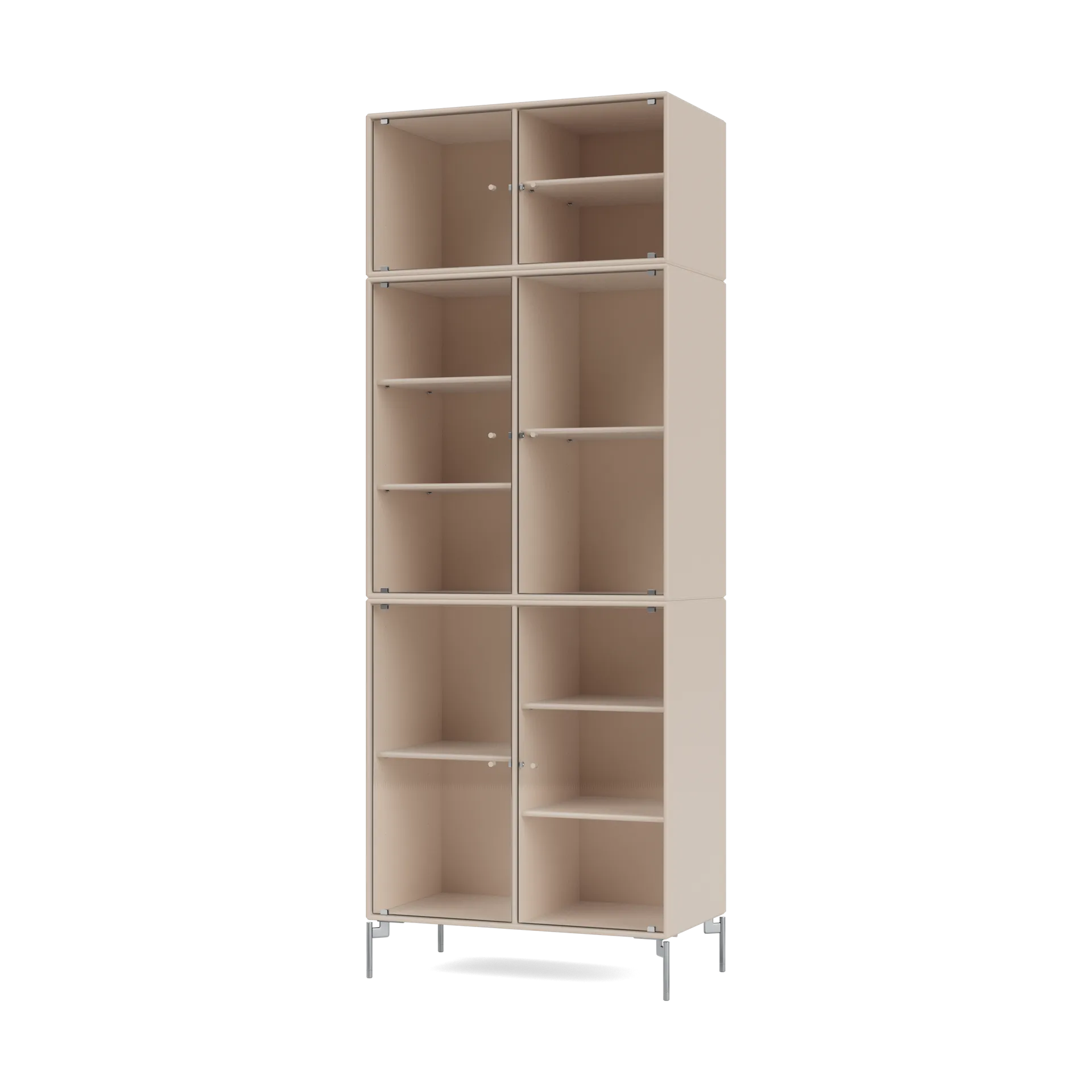 Ripple IV vitrinekast 69,6x187,2x38 cm, Claypoten chrome Montana