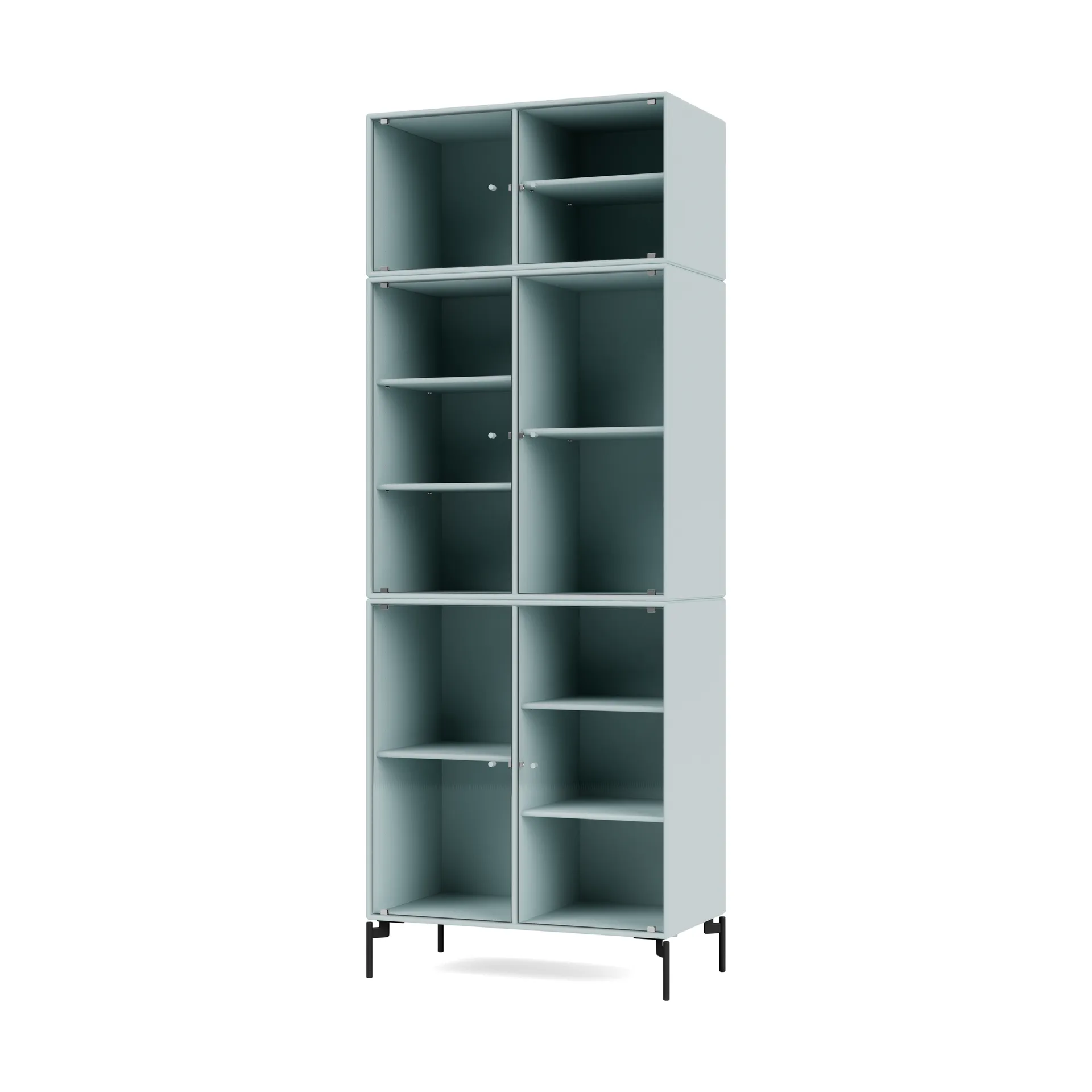 Ripple IV vitrinekast 69,6x187,2x38 cm, Flintpoten black Montana