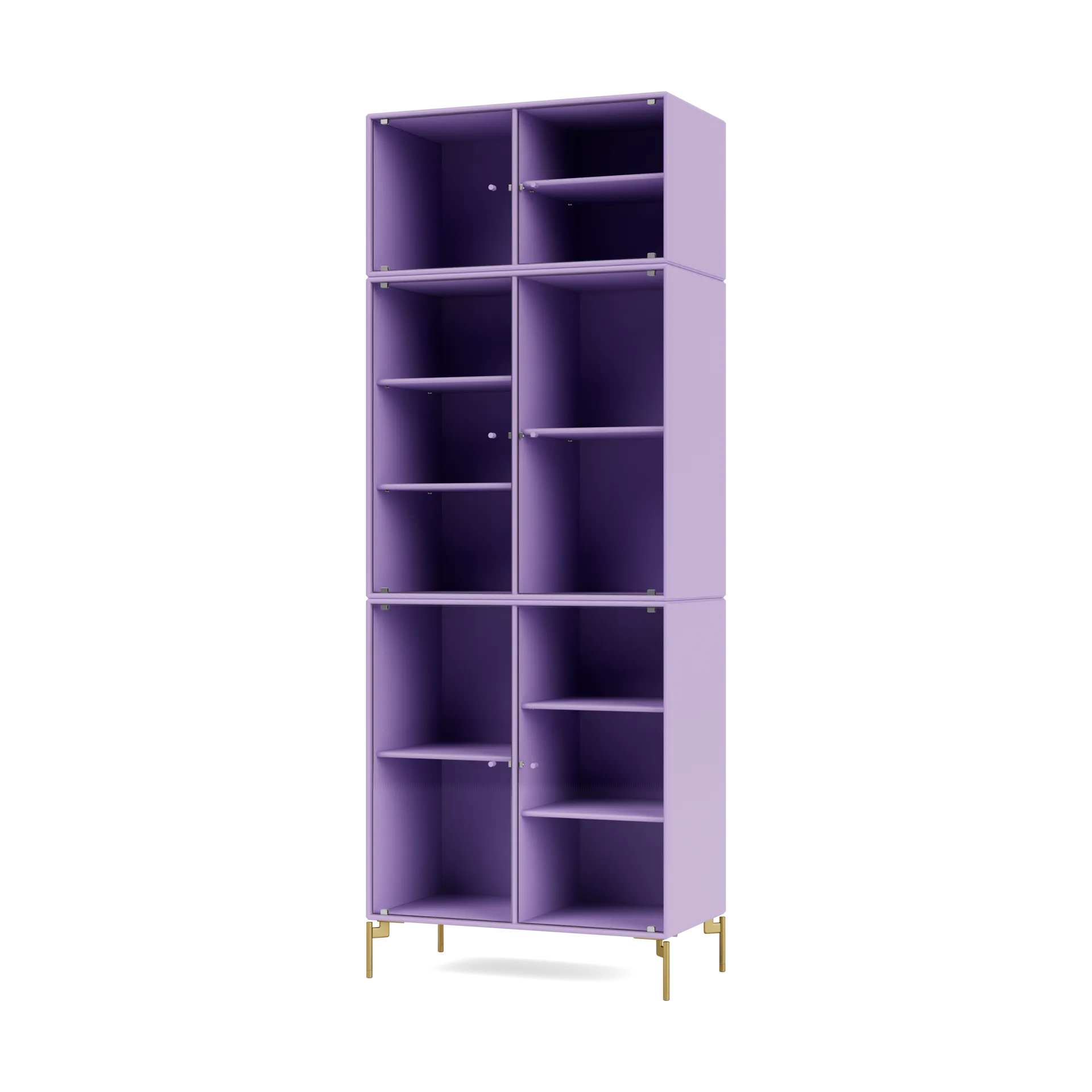 Ripple IV vitrinekast 69,6x187,2x38 cm, Irispoten brass Montana