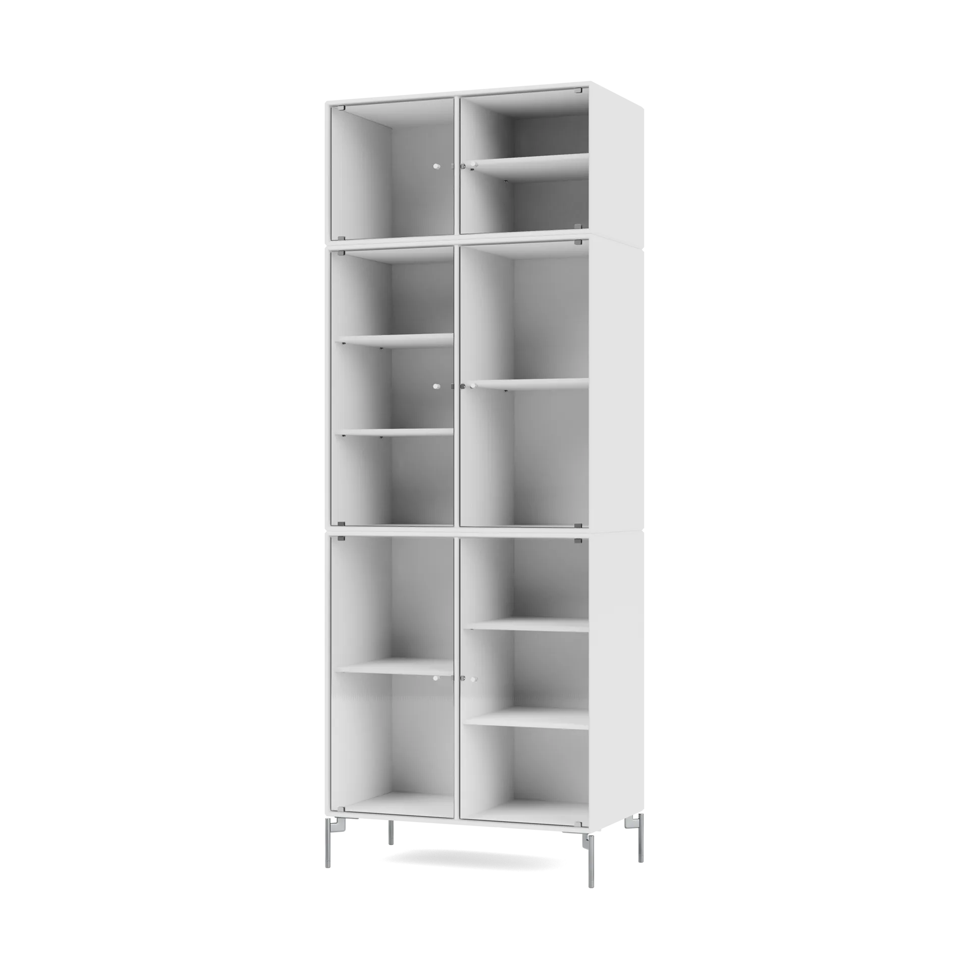 Ripple IV vitrinekast 69,6x187,2x38 cm, NewWhitepoten chrome Montana