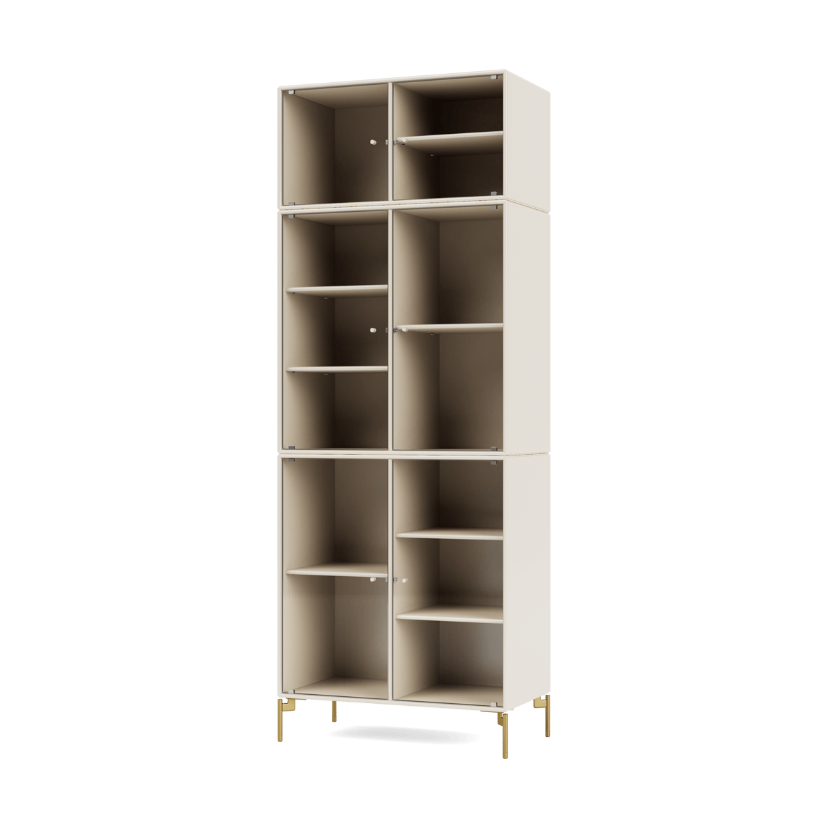 Montana Ripple IV vitrinekast 69,6x187,2x38 cm Oatpoen brass