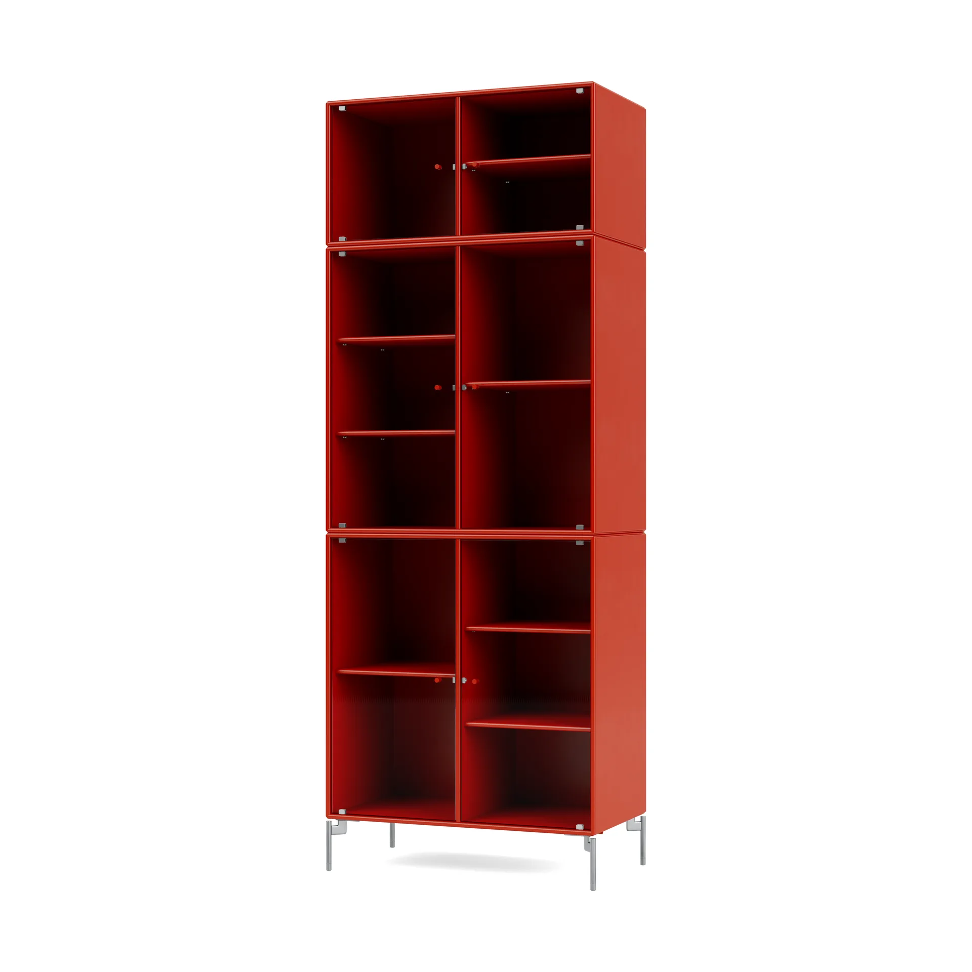 Ripple IV vitrinekast 69,6x187,2x38 cm, Rosehippoten chrome Montana