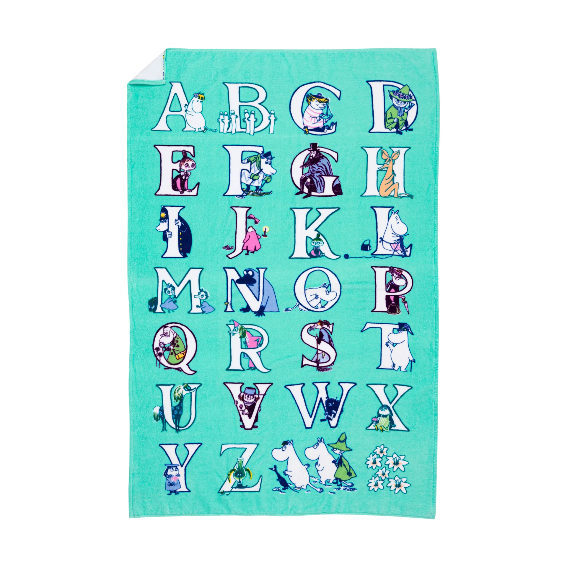 Alfabet Moomin badhanddoek, 85x150 cm Moomin Arabia