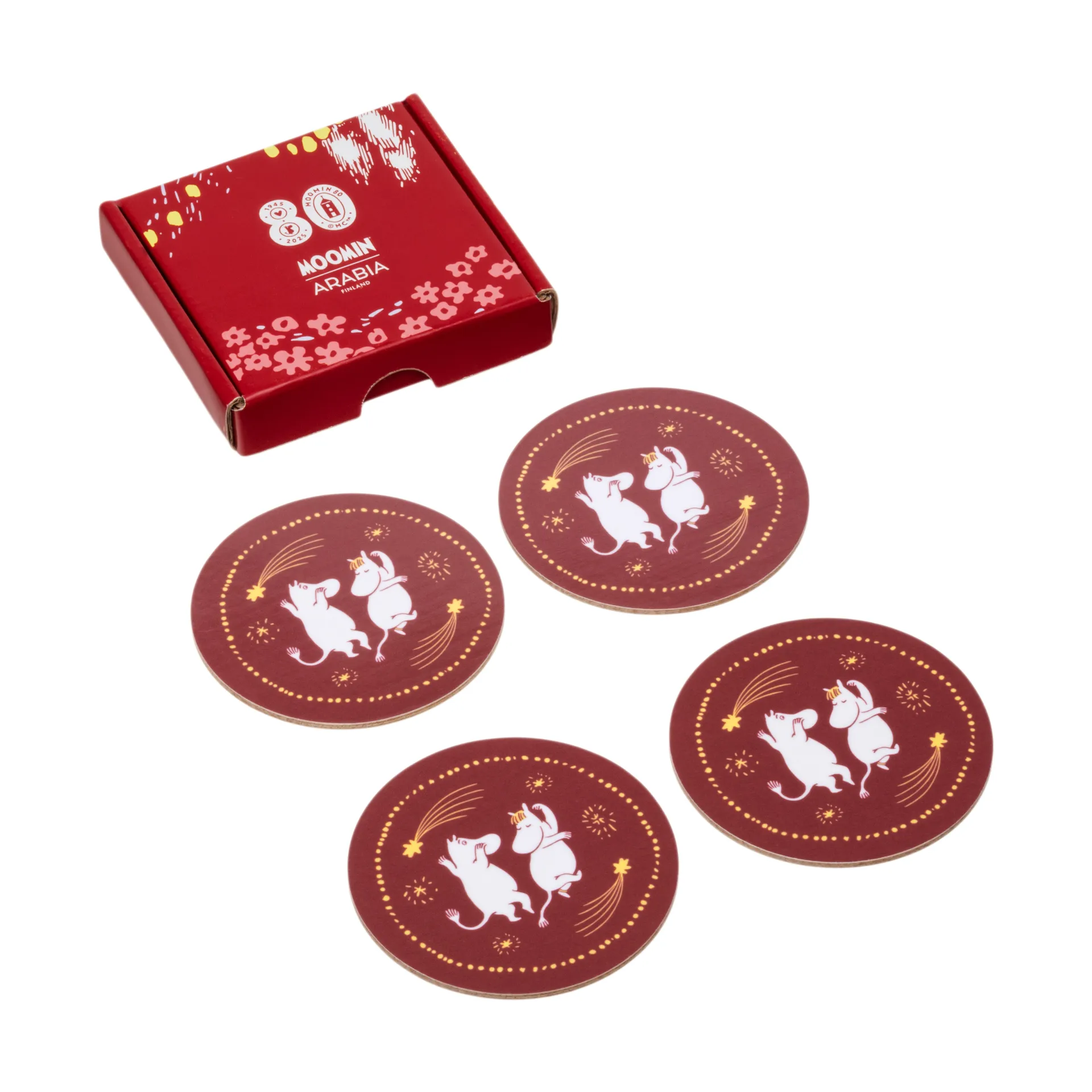 Feestelijke momenten glazenonderzetters 4-pack, Ø9 cm Moomin Arabia