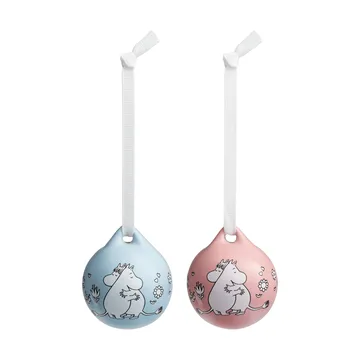 Kärlek Mumin kerstbal - Roze-blauw, 5 cm, 2-pack - Moomin Arabia