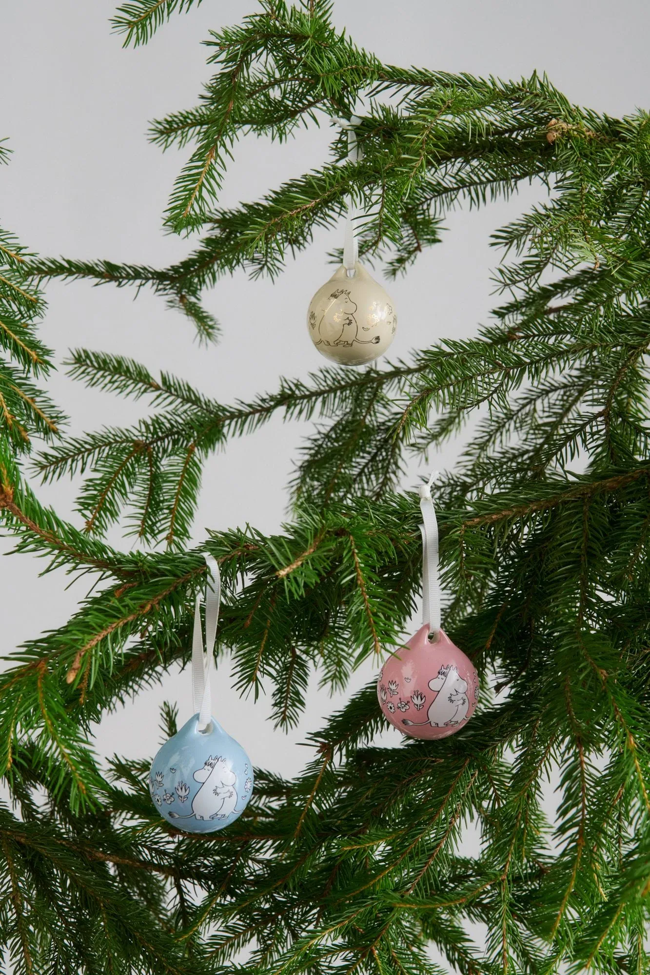Kärlek Mumin kerstbal, Roze-blauw, 5 cm, 2-pack Moomin Arabia