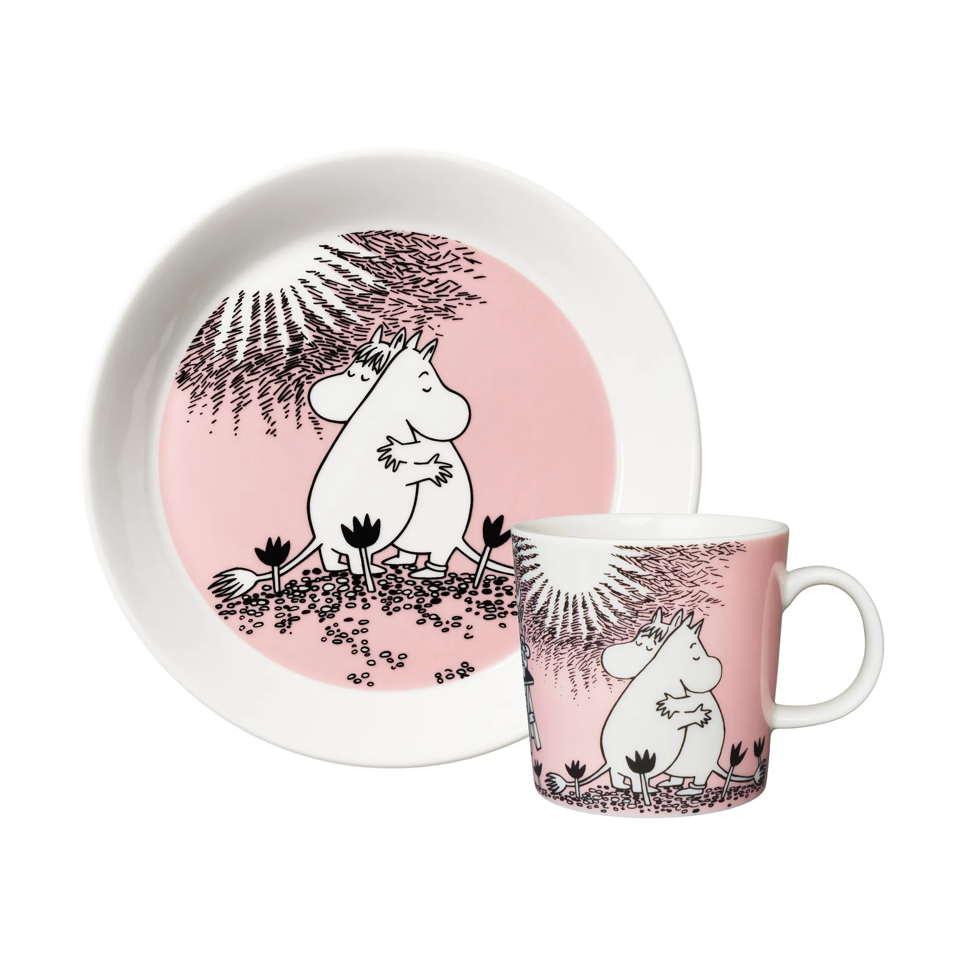 Liefde 30 jaar Moominmok & bord, 2 delen Moomin Arabia