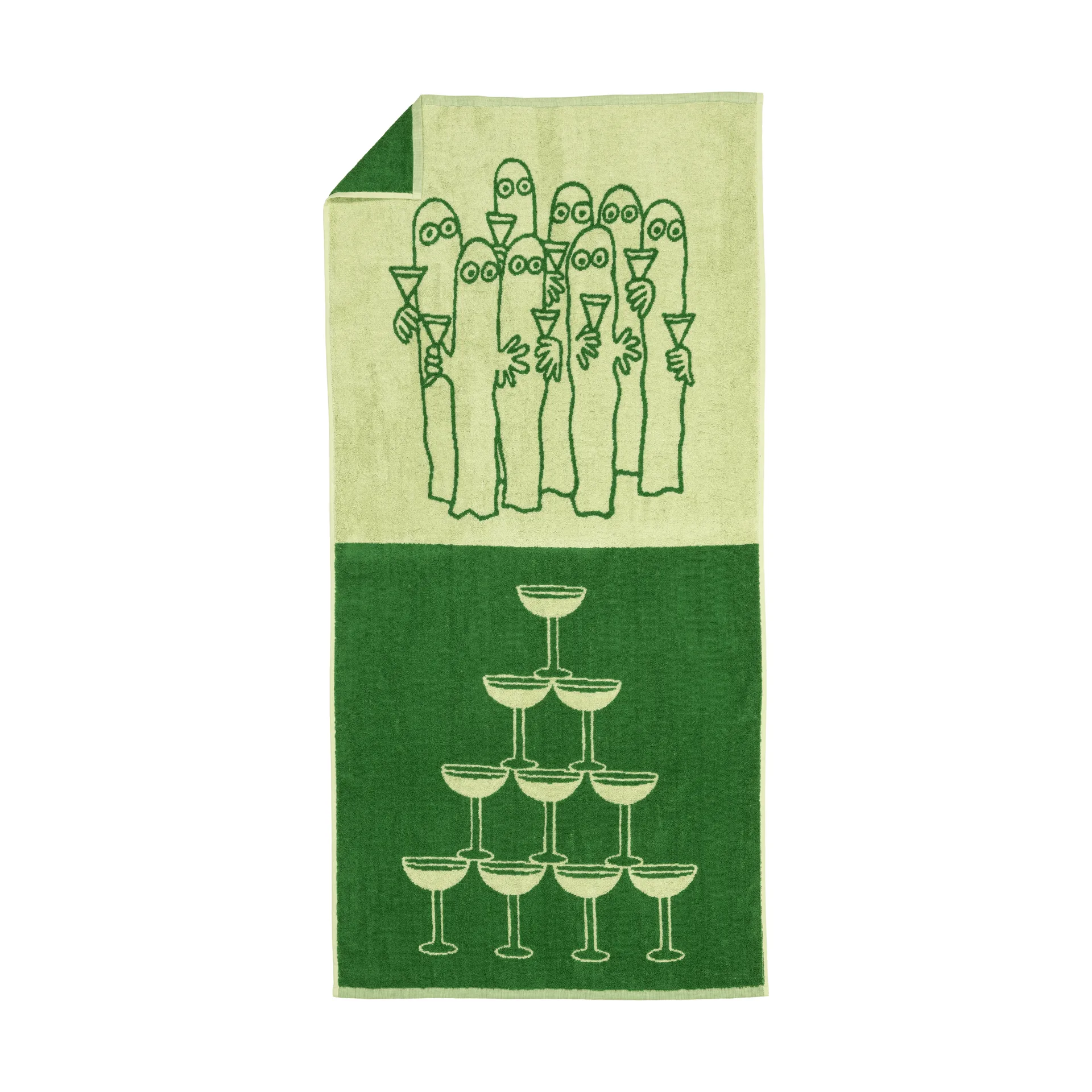 Moomin badhanddoek 70x140 cm, Hattifnattarna, groen Moomin Arabia