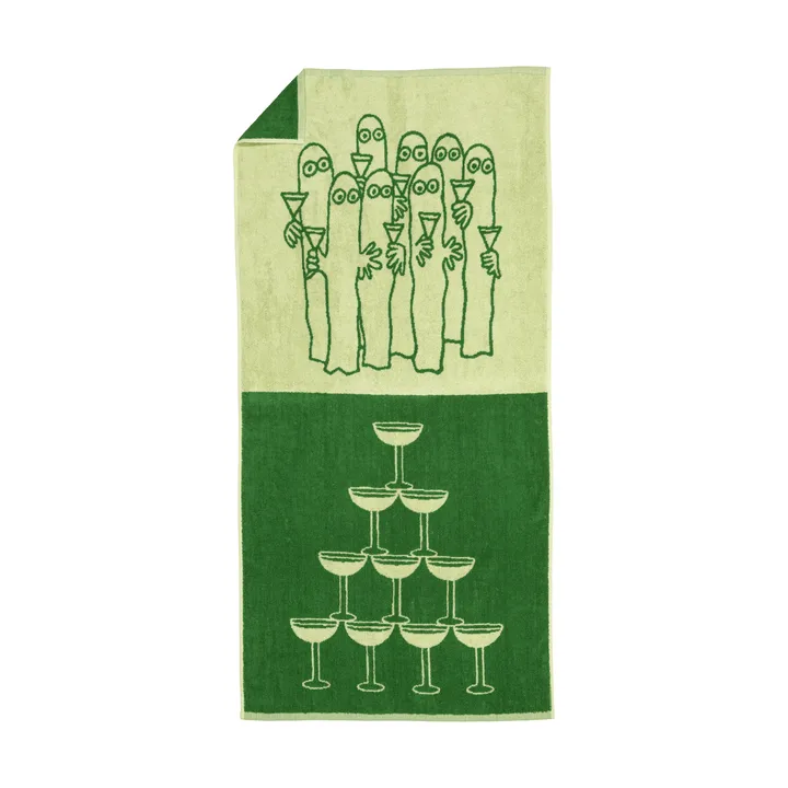 Moomin badhanddoek 70x140 cm - Hattifnattarna, groen - Moomin Arabia