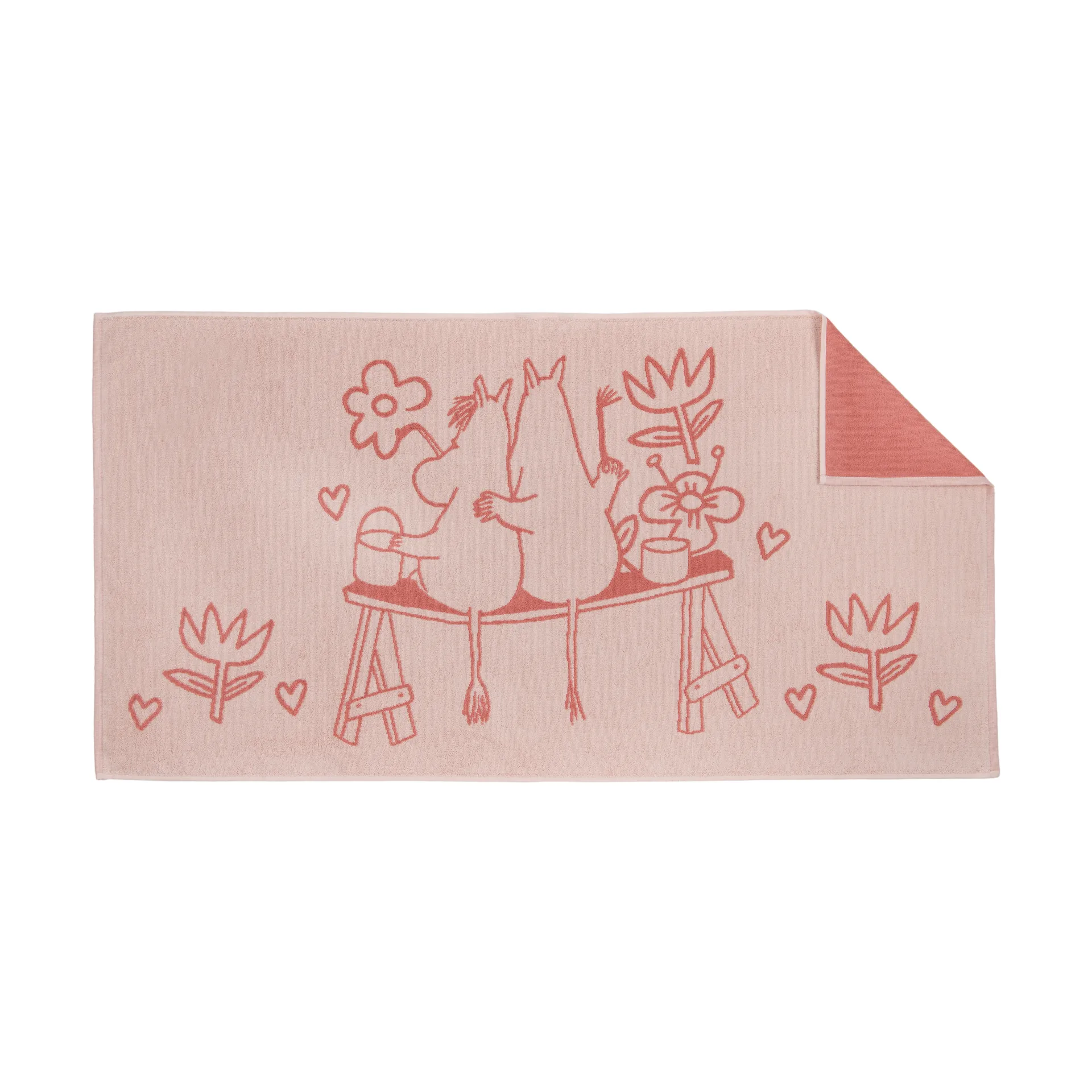 Moomin badhanddoek 70x140 cm, Liefde roze Moomin Arabia
