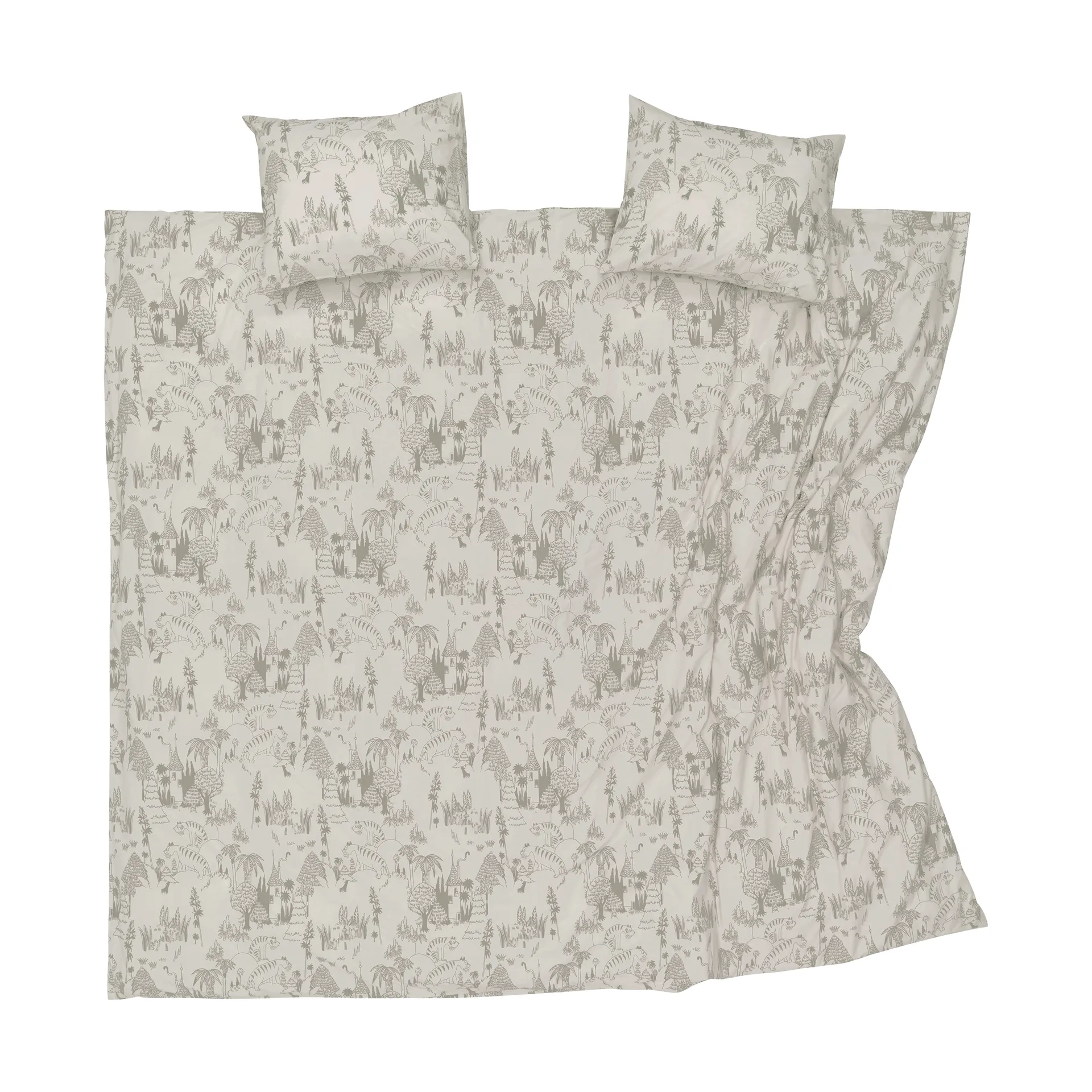 Moomin dekbedovertrek 240x210 cm, Tuinfeest beige Moomin Arabia