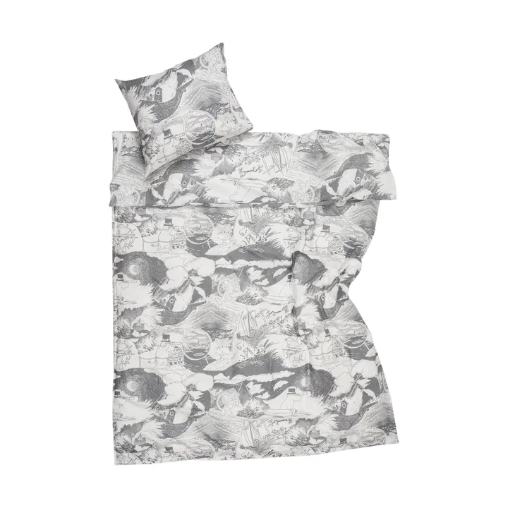 Moomin dekbedovertrekset 150x210 cm - Segling, grijs - Moomin Arabia